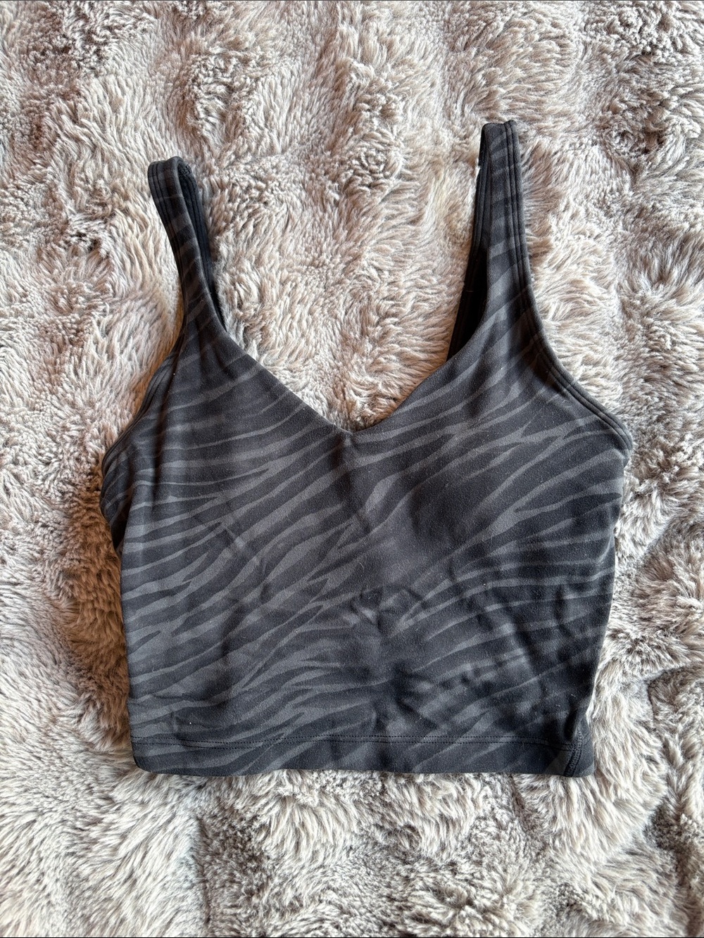 lululemon athletica Gray Zebra Print Tank Top